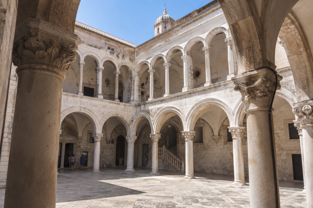Renaissance courtyard arcade of the Rector's Palace in Dubrovnik