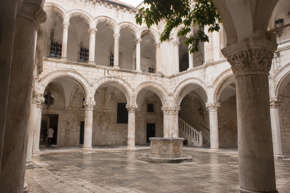 Rector's Palace courtyard with arcades in Dubrovnik